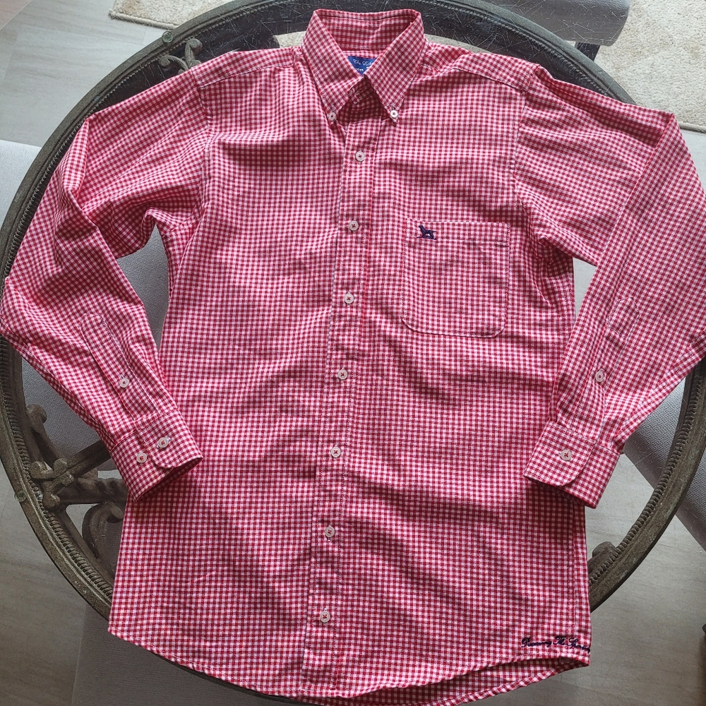 Over Under The Liberty Shirt Men's Red Checkered Gingham Shirt Small